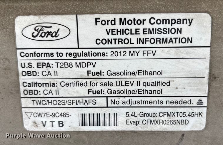 image for item EC8165 2012 Ford E350 Super Duty van