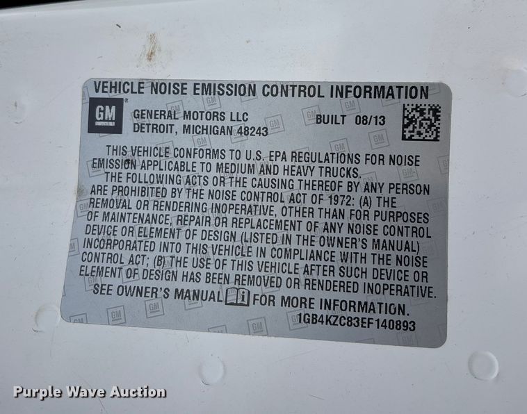 image for item ED2391 2014 Chevrolet Silverado 3500HD Crew Cab utility bed pickup truck