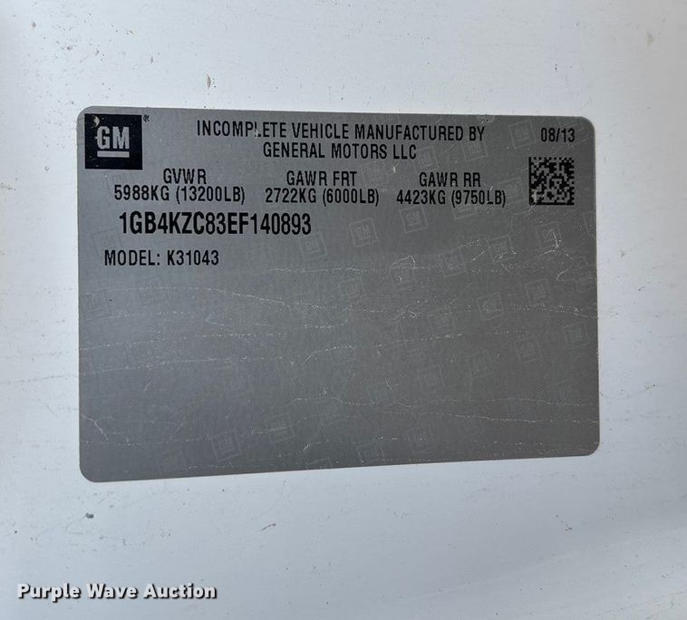 image for item ED2391 2014 Chevrolet Silverado 3500HD Crew Cab utility bed pickup truck