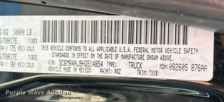 image for item ED2401 2017 RAM 2500 pickup truck