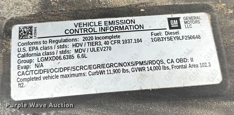 image for item ED2412 2020 Chevrolet Silverado 3500HD flatbed pickup truck