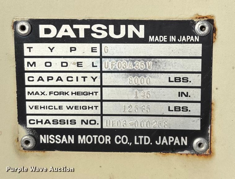 image for item ED2423 Datsun UF03A35V forklift