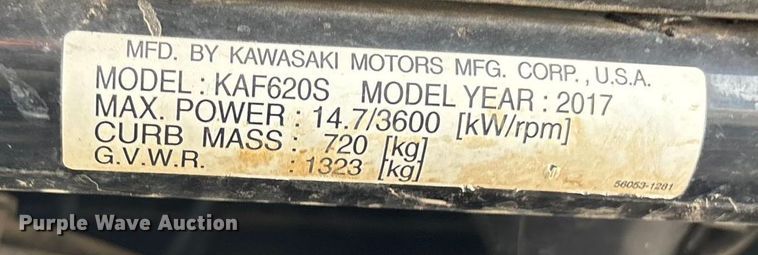 image for item ED2425 2017 Kawasaki Mule 4010 utility vehicle