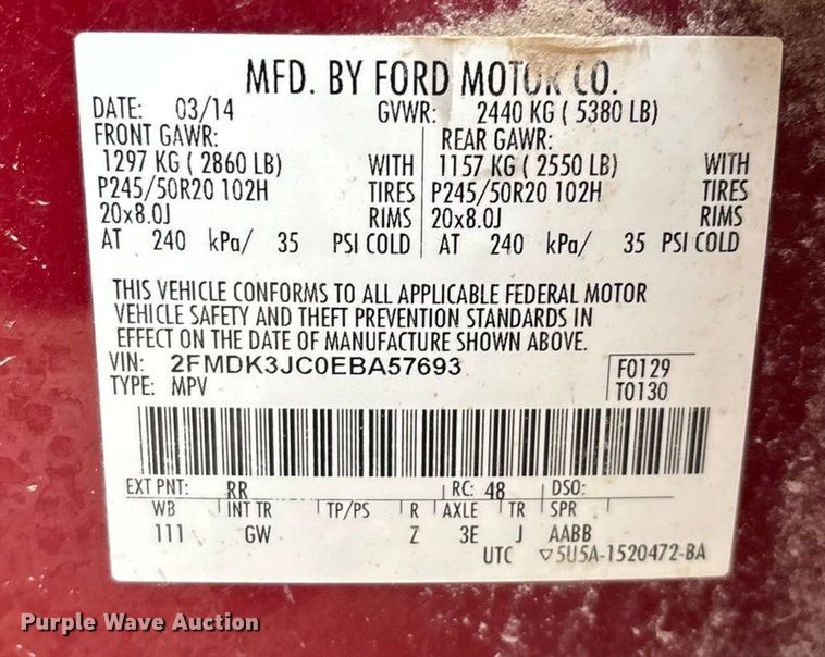 image for item ED2426 2014 Ford Edge SUV