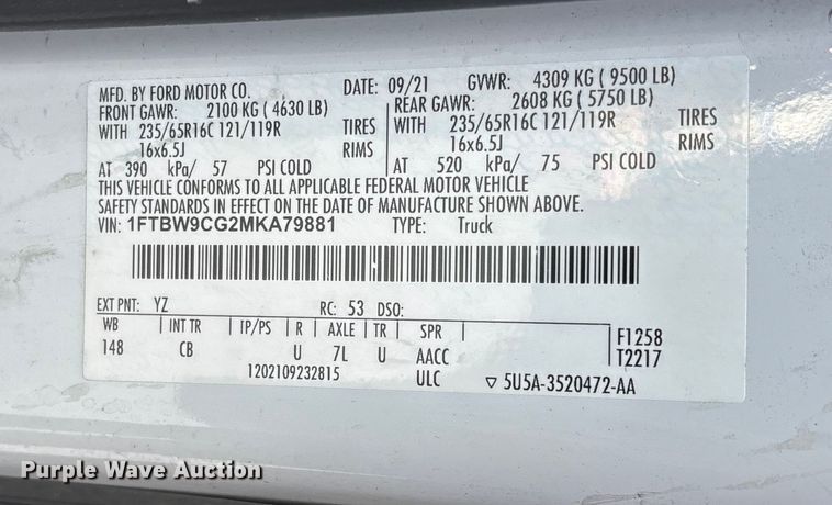 image for item ED2434 2021 Ford Transit 350 van