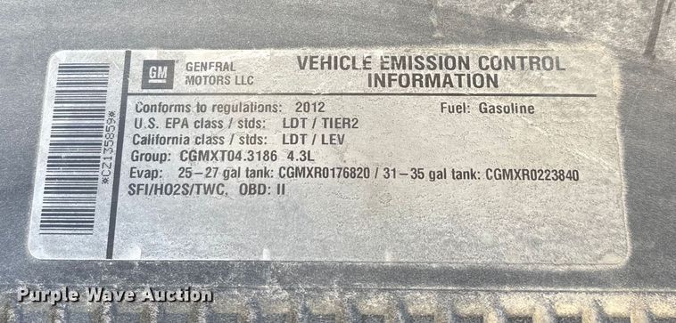 image for item ED2439 2012 Chevrolet Silverado 1500 pickup truck