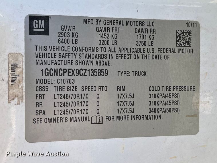 image for item ED2439 2012 Chevrolet Silverado 1500 pickup truck