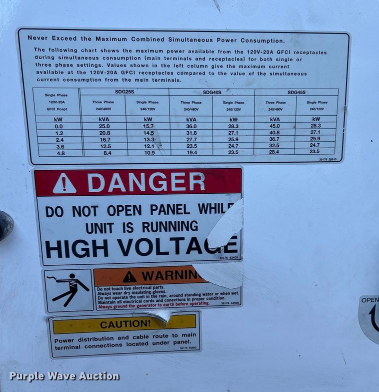 image for item EE0086 2021 Alliance North America Airman SDG45 generator