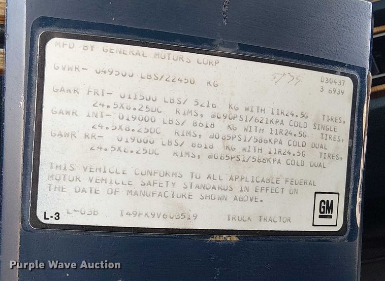 image for item EE1382 1979 GMC General semi truck