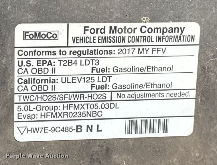 image for item EE3382 2017 Ford F150 SuperCrew pickup truck