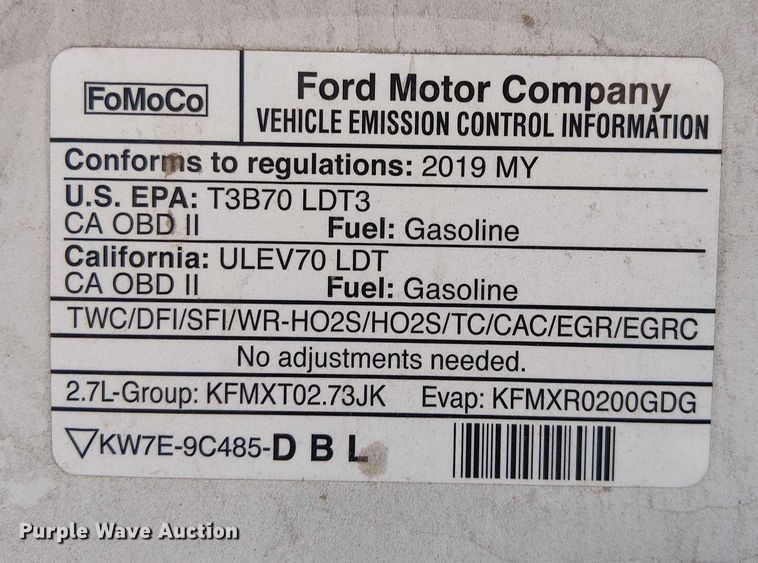 image for item EE4992 2019 Ford F150 SuperCrew pickup truck