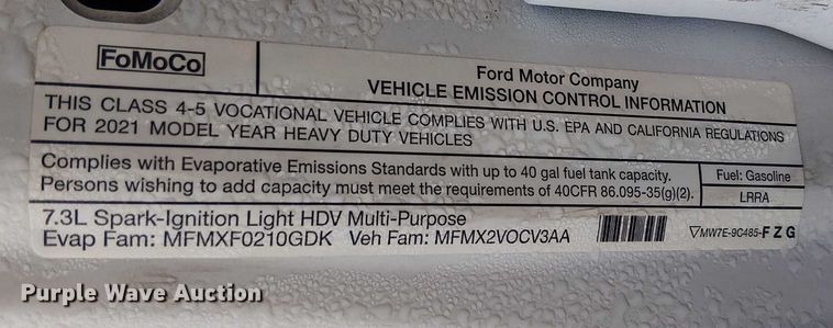 image for item EE4998 2021 Ford F450 Super Duty truck cab and chassis