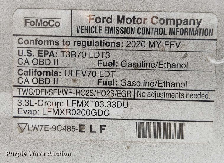 image for item EE5010 2020 Ford F150 SuperCrew pickup truck