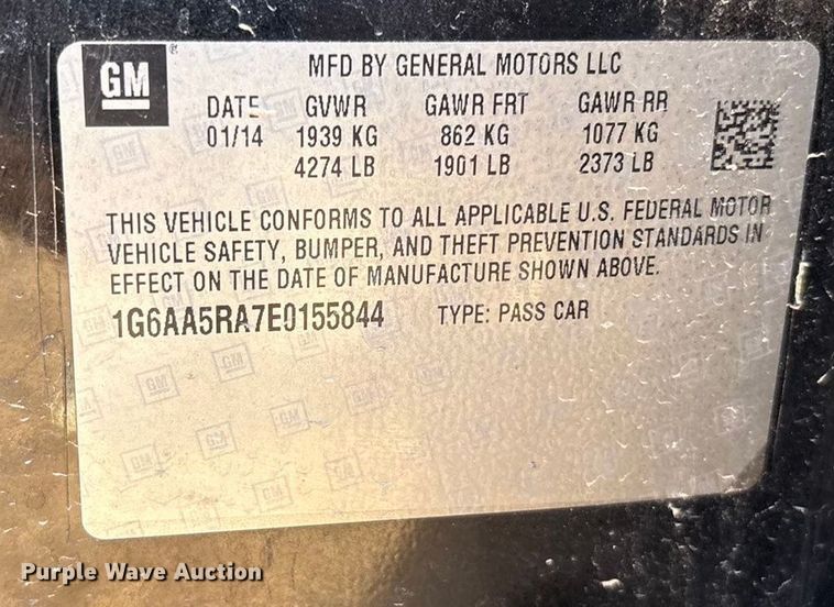 image for item EF6222 2014 Cadillac ATS 