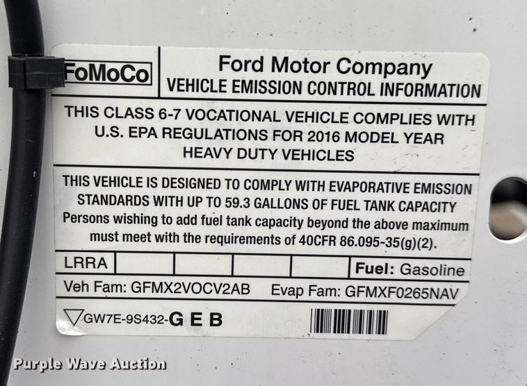 image for item EG1780 2016 Ford F650 Super Duty  truck cab and chassis