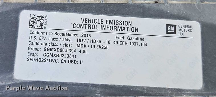 image for item EI8932 2016 Chevrolet Express 2500 van