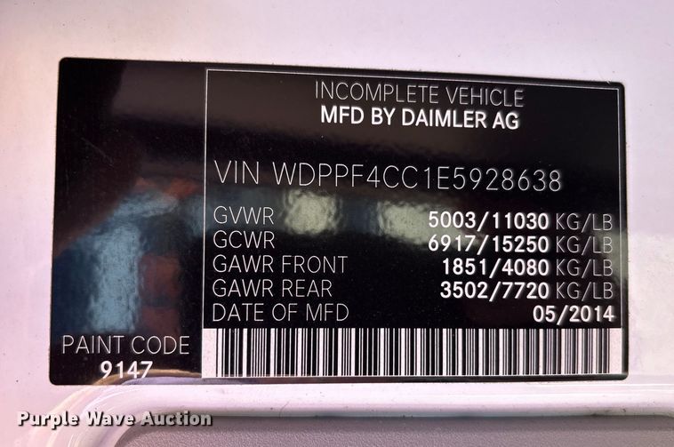 image for item EM6118 2014 Freightliner Sprinter shuttle bus