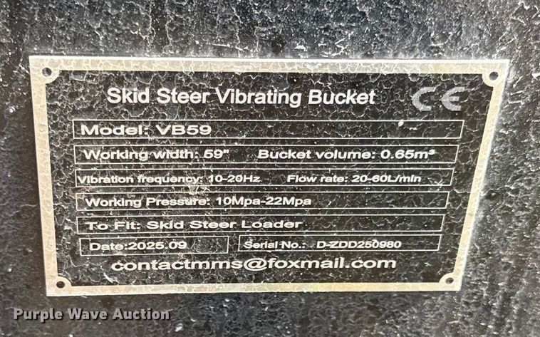 image for item EN0067 2025 Future VB59 skid steer vibrating bucket