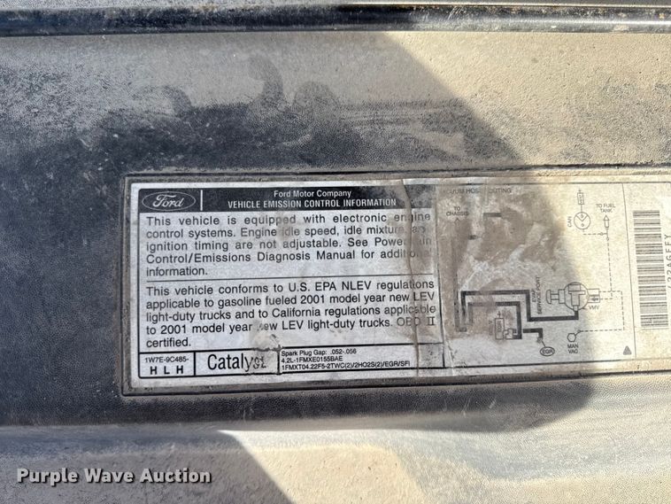 image for item EN0109 2001 Ford F150 SuperCab pickup truck