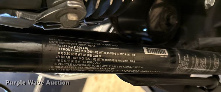 image for item EN0122 2017 Harley Davison Street glide motorcycle