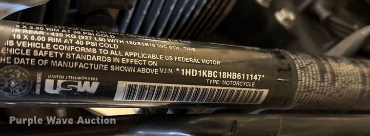 image for item EN0122 2017 Harley Davison Street glide motorcycle