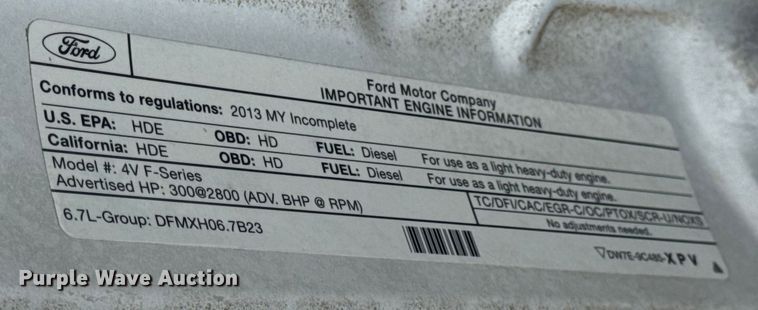 image for item EN0754 2013 Ford F450 flatbed truck