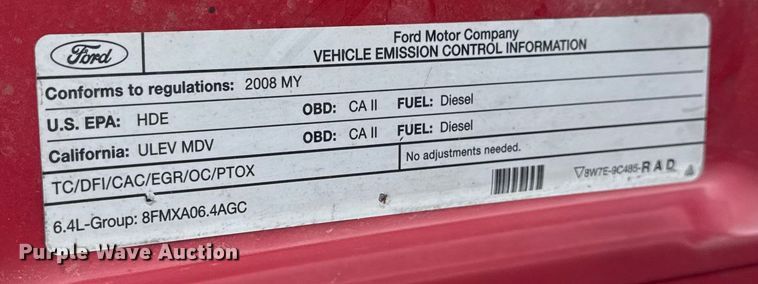 image for item EN0760 2008 Ford F350 flatbed pickup truck