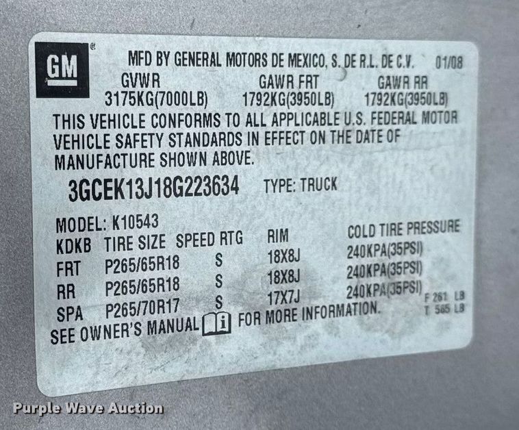 image for item EN0763 2008 Chevrolet Silverado 1500 Crew Cab pickup truck