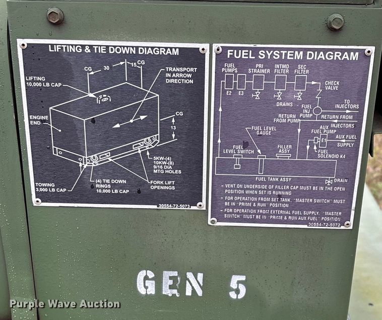 image for item EN5835 Libby Welding Inc. MEP 003A generator