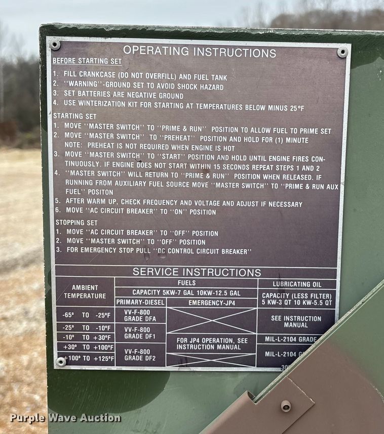 image for item EN5836 Libby Corp MEP-003A generator