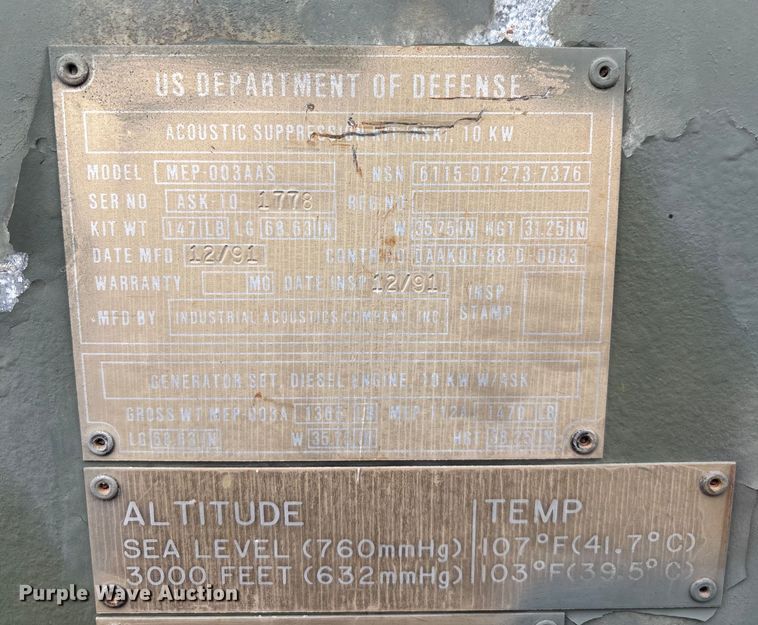 image for item EN5836 Libby Corp MEP-003A generator