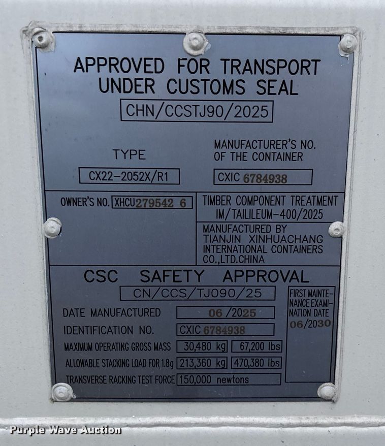 image for item EN5840 CX22-2052X/R1 shipping container