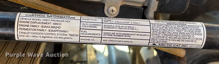 image for item EN5863 2011 Artic Cat Prowler HDX 700  utility vehicle