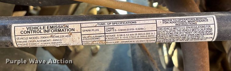 image for item EN5864 2012 Artic Cat Prowler HDX 700 utility vehicle