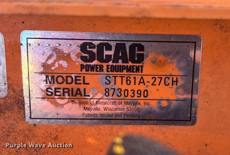 image for item EN5865 Scag Turf Tiger STT61A-27CH ZTR lawn mower