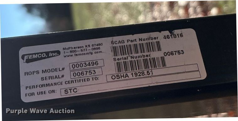 image for item EN5869 Scag Tiger Cub STC61V-23BV ZTR lawn mower