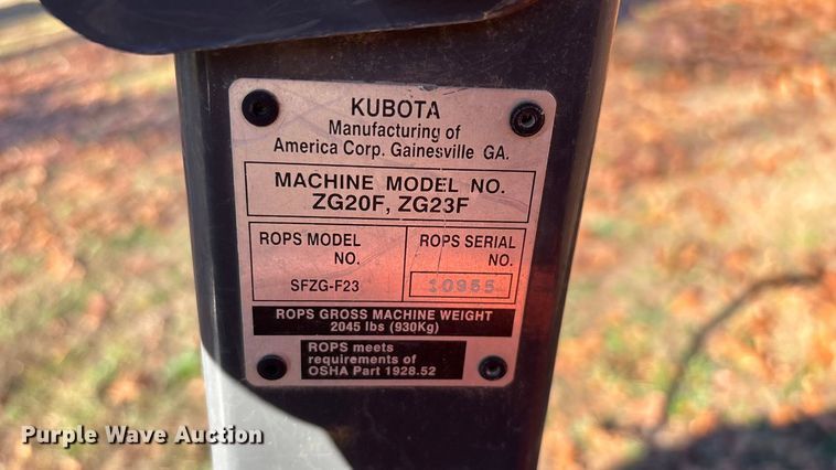 image for item EN5870 Kubota ZG23F ZTR lawn mower