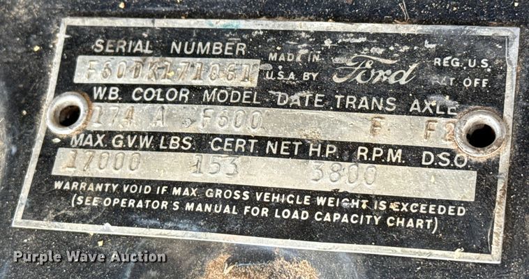 image for item EP2549 Ford F600 dump flatbed truck