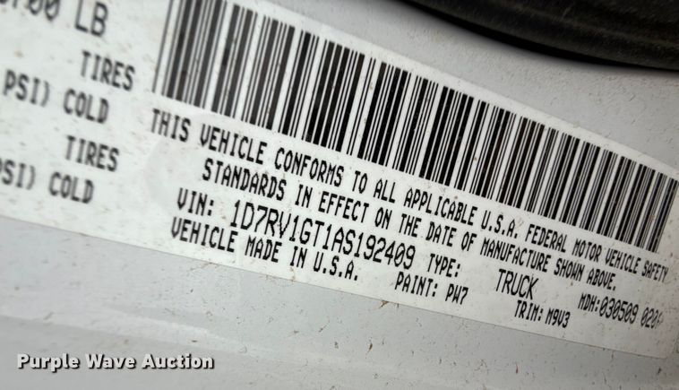 image for item EP2591 2010 Dodge Ram 1500 Quad Cab pickup truck