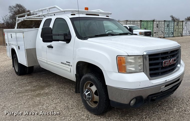 image for item EP2595 2008 GMC 3500HD Ext. Cab utility bed pickup truck