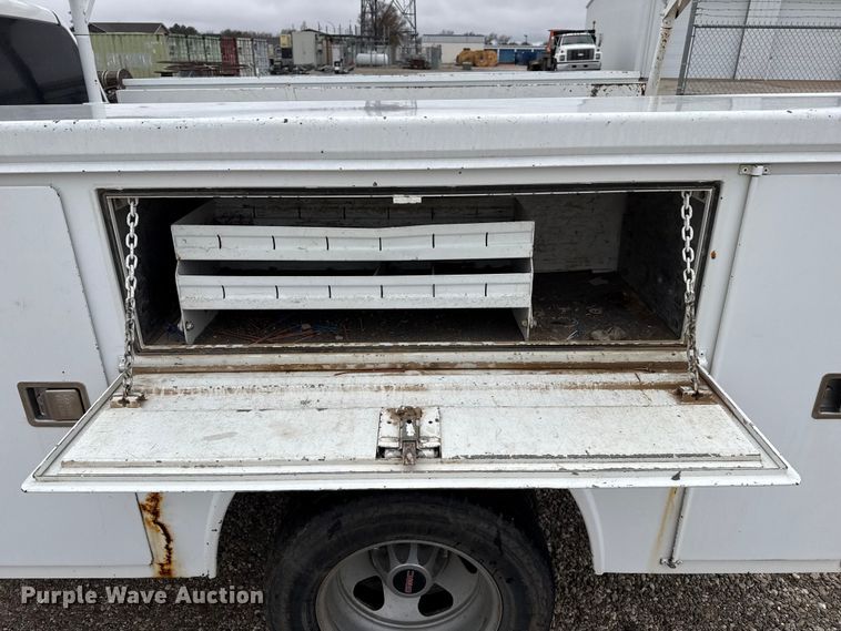 image for item EP2595 2008 GMC 3500HD Ext. Cab utility bed pickup truck