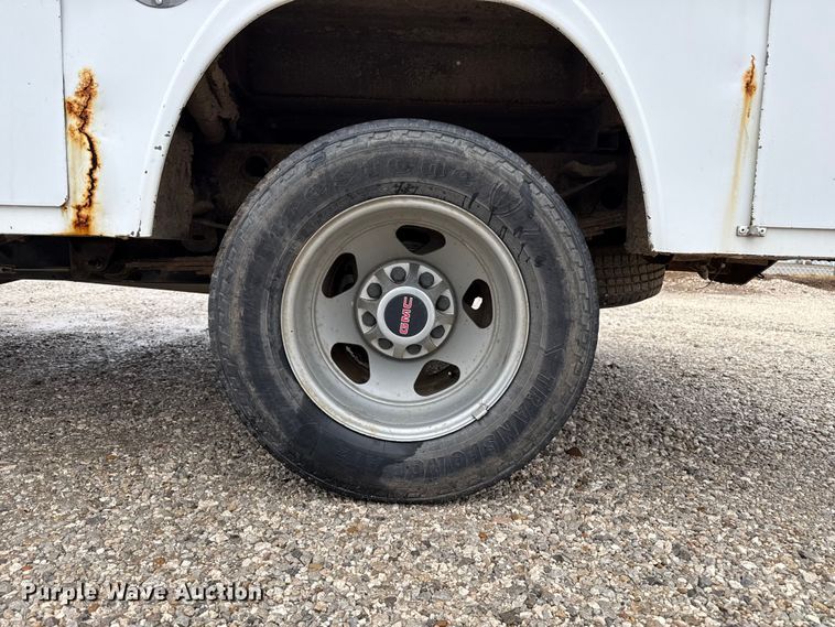 image for item EP2595 2008 GMC 3500HD Ext. Cab utility bed pickup truck