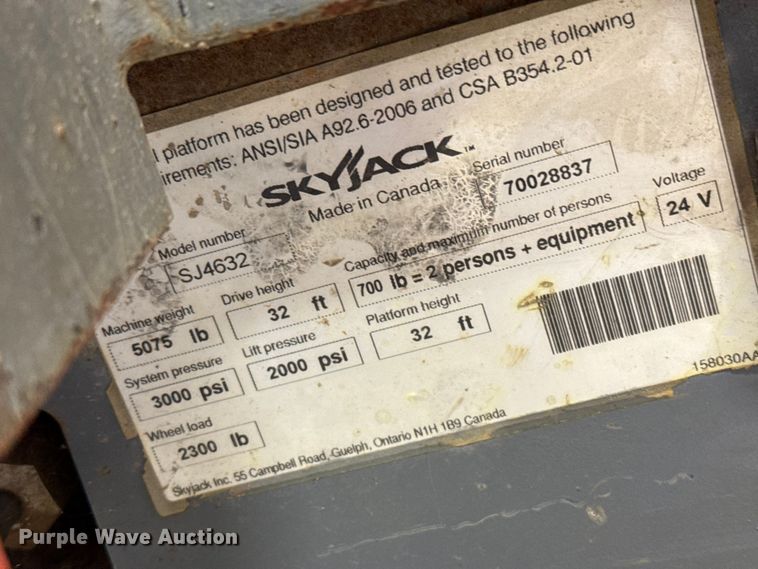 image for item EP2663 Skyjack SJIII 4632 scissor lift