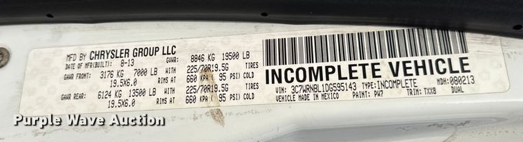 image for item ER0295 2013 RAM 5500 flatbed truck