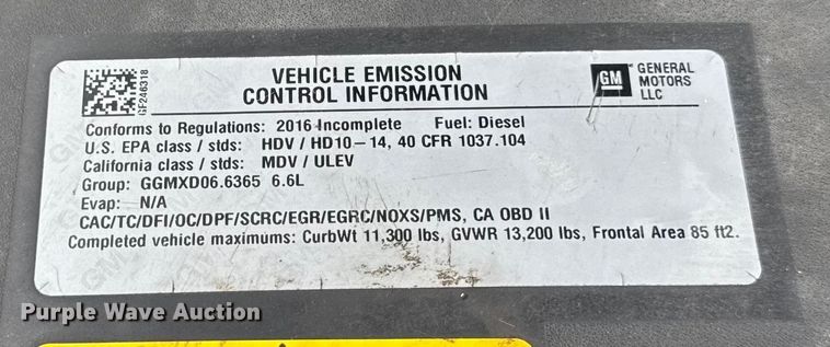 image for item ER0298 2016 Chevrolet Silverado 3500HD flatbed pickup truck