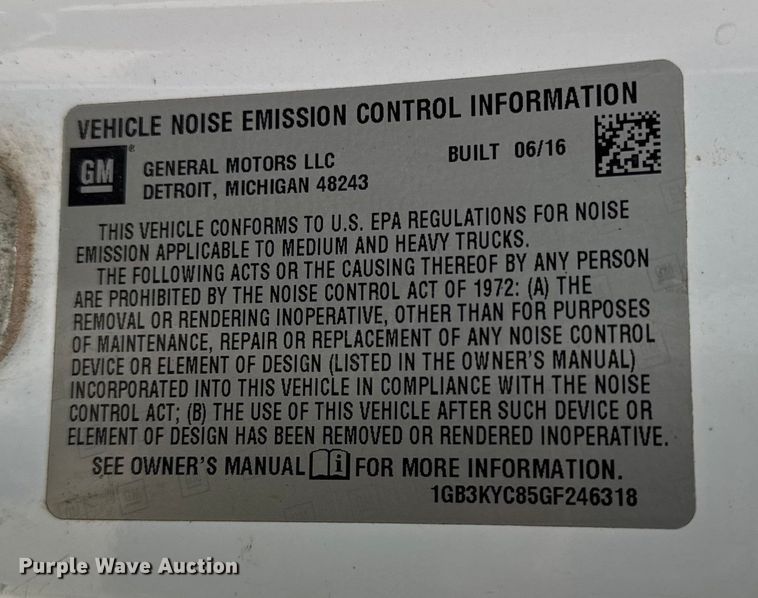 image for item ER0298 2016 Chevrolet Silverado 3500HD flatbed pickup truck