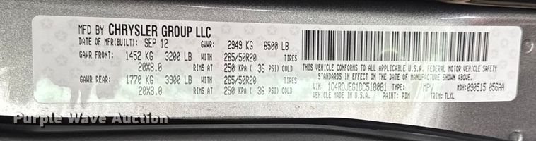 image for item ER0308 2013 Dodge Durango Citadel SUV