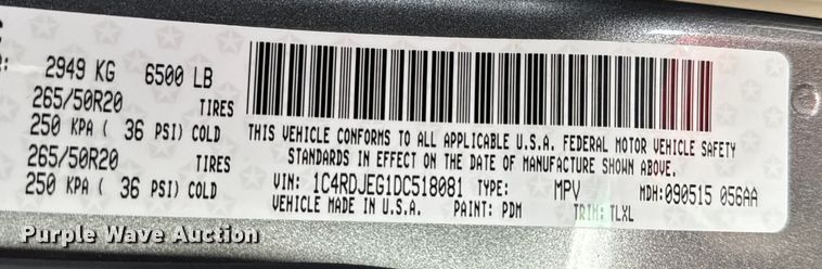 image for item ER0308 2013 Dodge Durango Citadel SUV