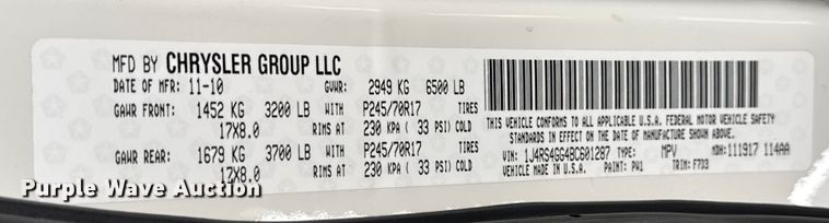 image for item ER0309 2011 Jeep Grand Cherokee Laredo SUV