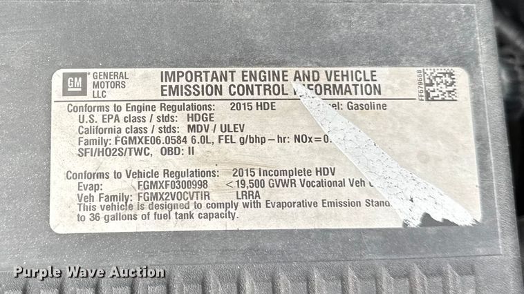 image for item ER0310 2015 Chevrolet Silverado 2500HD Crew Cab utility bed pickup truck